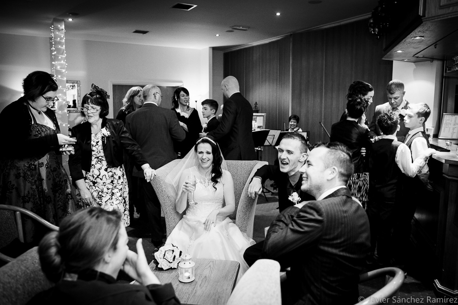 Informal wedding group shots by Yorkshire wedding photographer